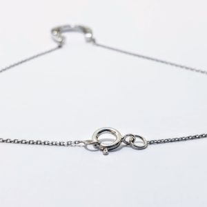 14K White Gold Diamond Horseshoe Necklace